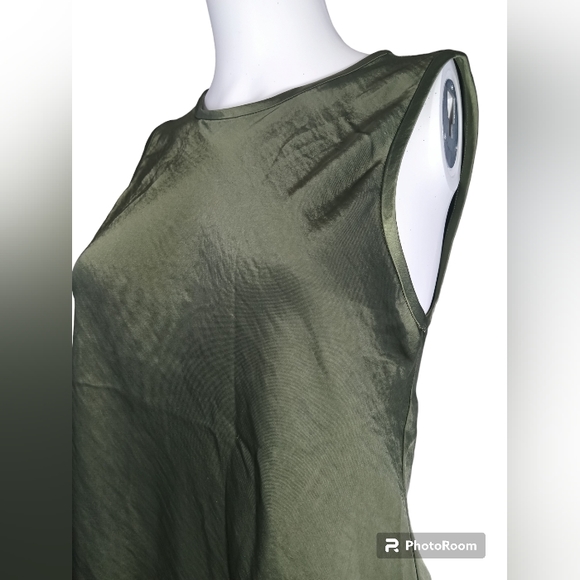 Banana Republic Women's Sleeveless Top Jet Olive Green Velvet Tank Career Sz S - Picture 7 of 14